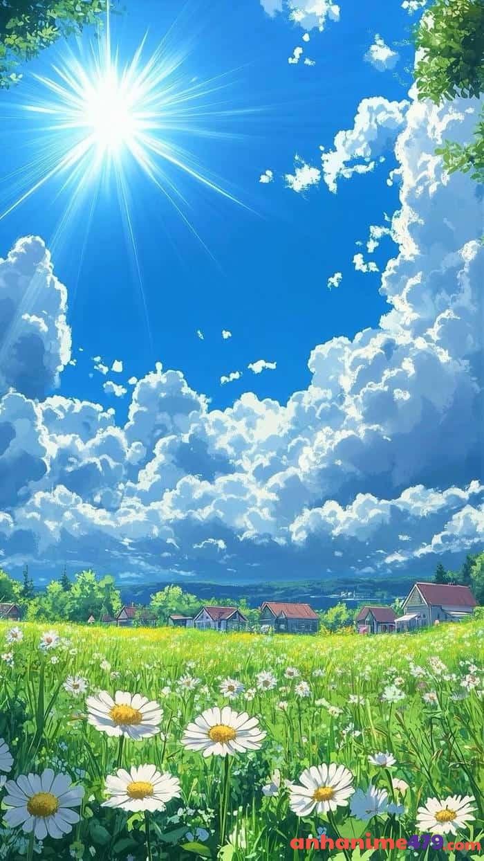 ảnh anime 4k mặt trời mọc