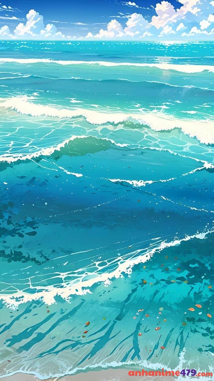 ảnh anime bãi biển mùa hè