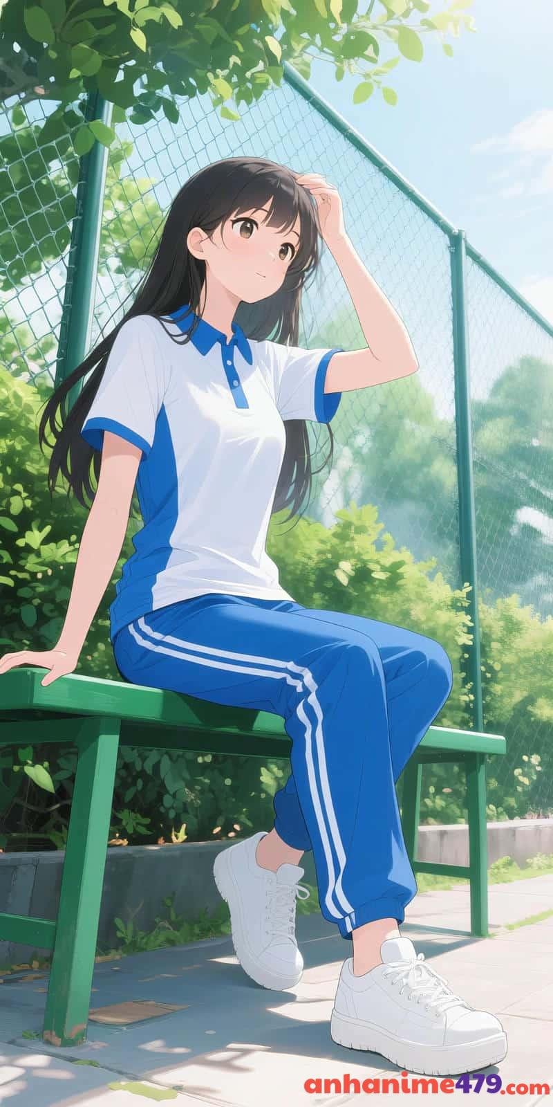 ảnh anime girl học đường tóc dài
