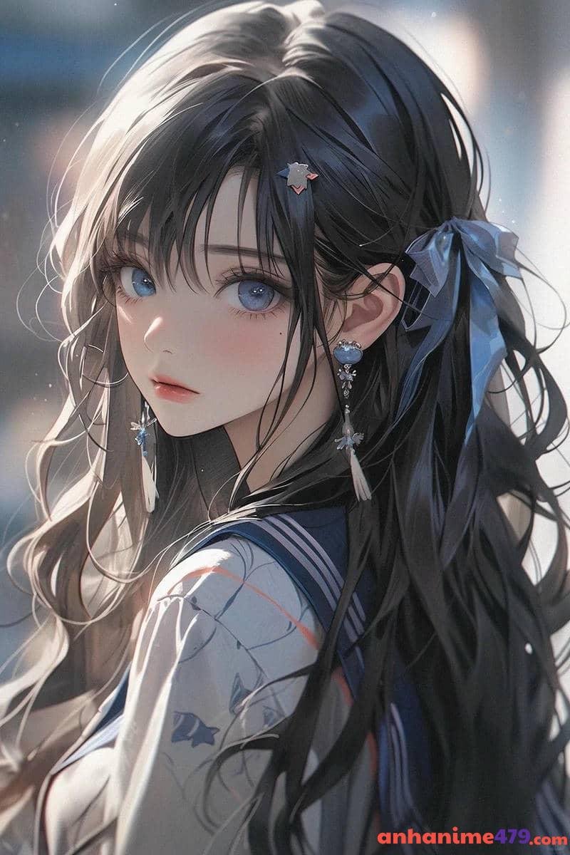 ảnh anime girl trường học