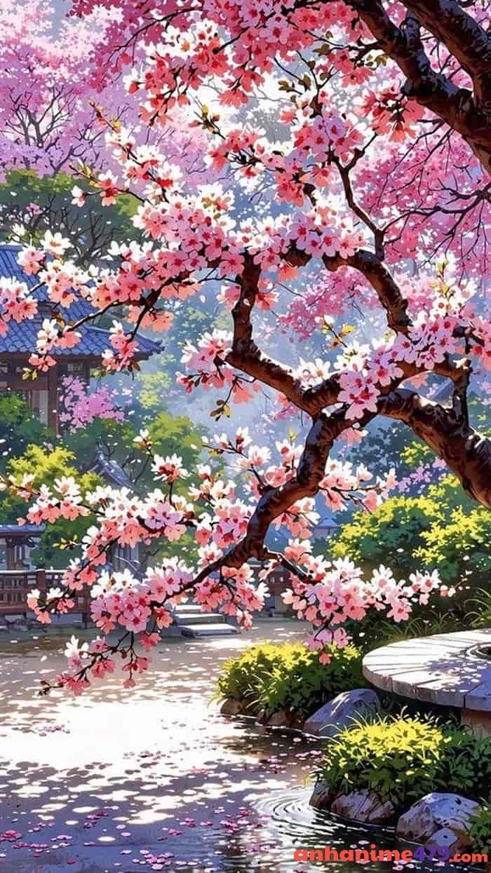 ảnh anime hoa đào đẹp