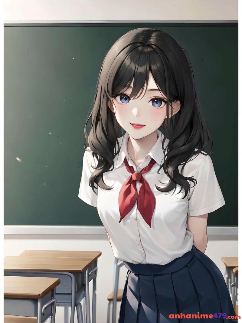 ảnh anime học sinh cười hiền