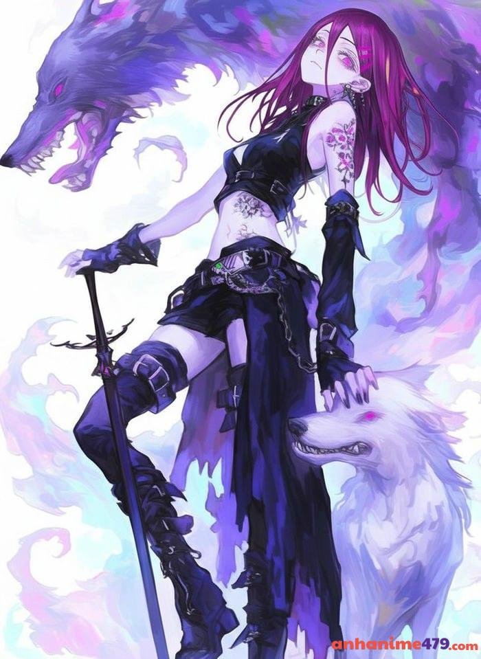 ảnh anime màu tím