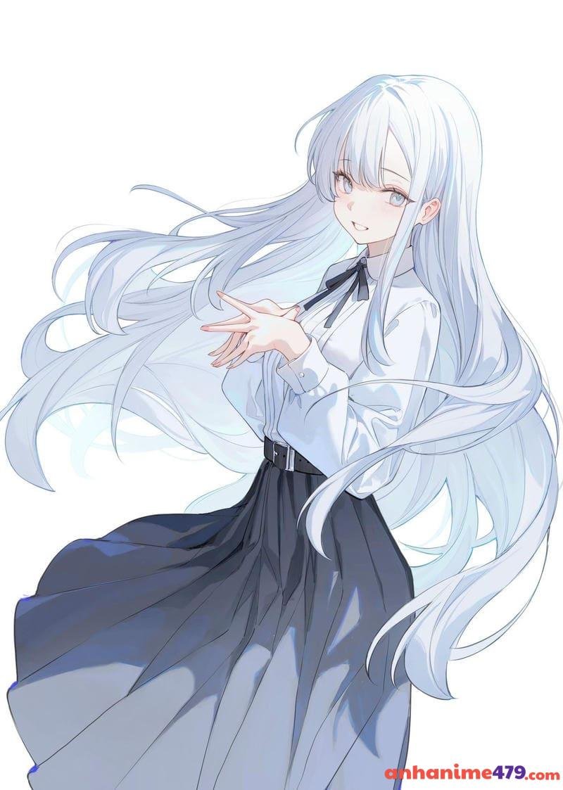 ảnh anime nữ tóc trắng đáng iu