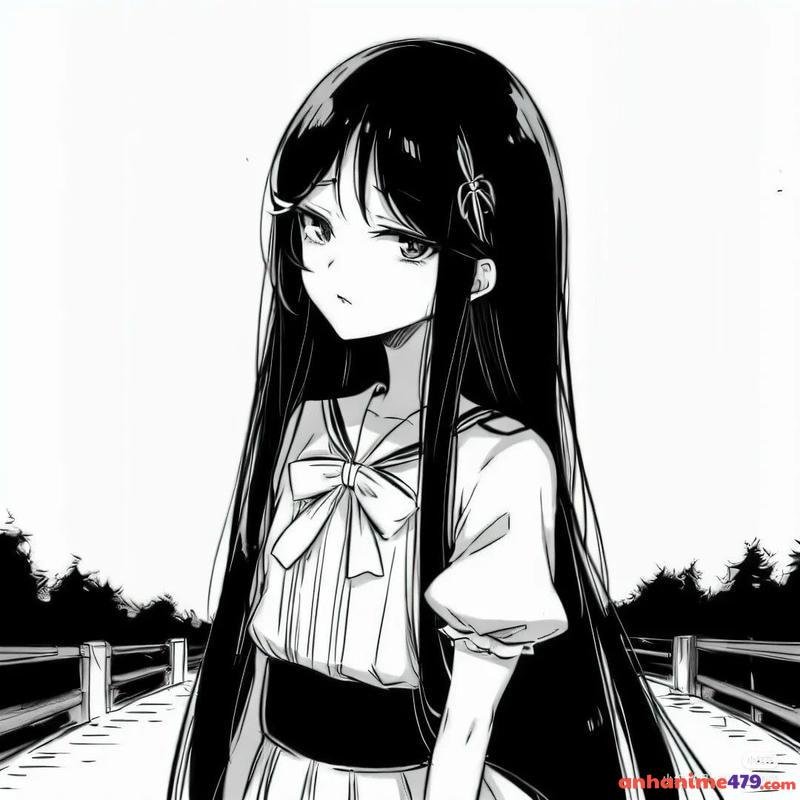 ảnh anime trắng đen đáng iuu