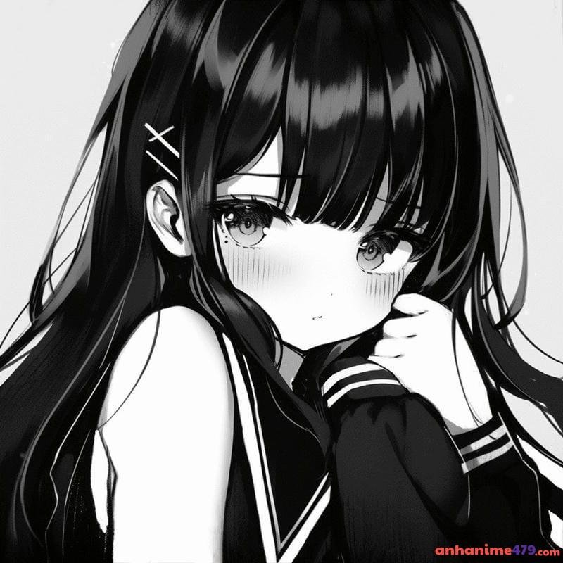 ảnh anime trắng đen đepp