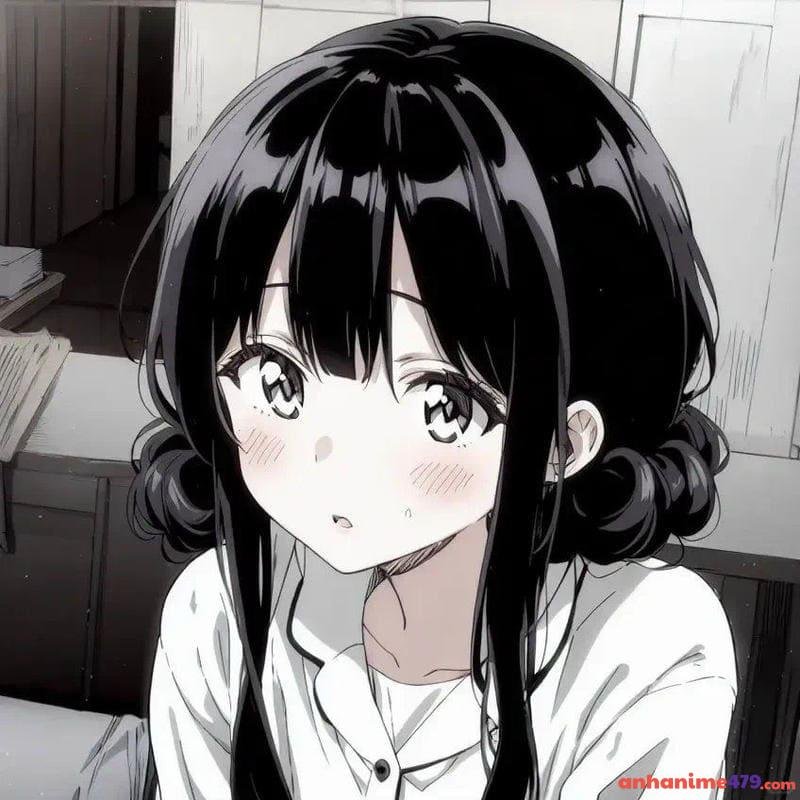 ảnh anime trắng đen xinh