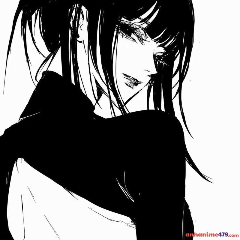 ảnh anime trắng đen