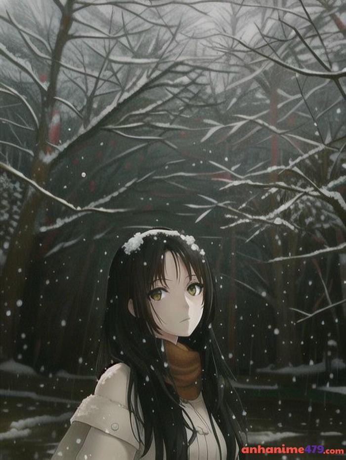 ảnh anime tuyết rơi dày đặc