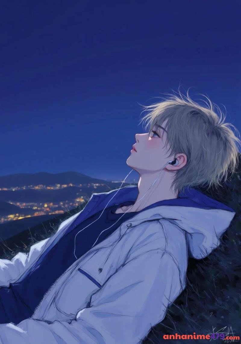 ảnh avatar anime boy ngồi một mình