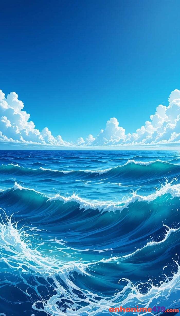 ảnh biển anime hoàng hôn