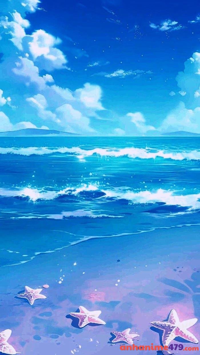 ảnh biển anime lúc bình minh