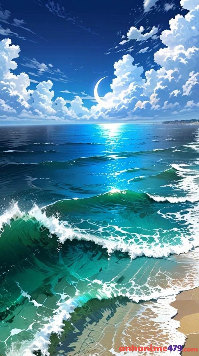 ảnh biển anime ngày nắng