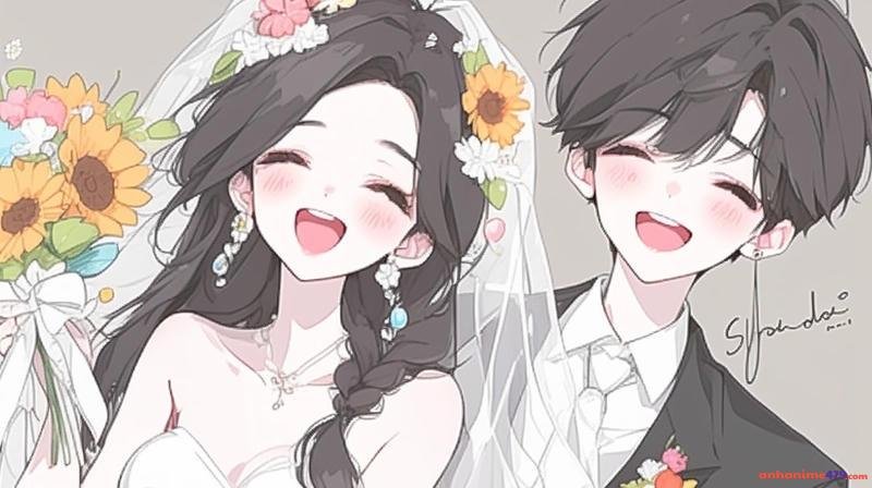ảnh cô dâu chú rể anime cute