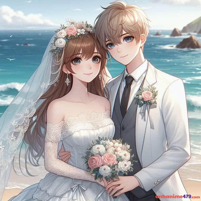 ảnh cưới anime biển