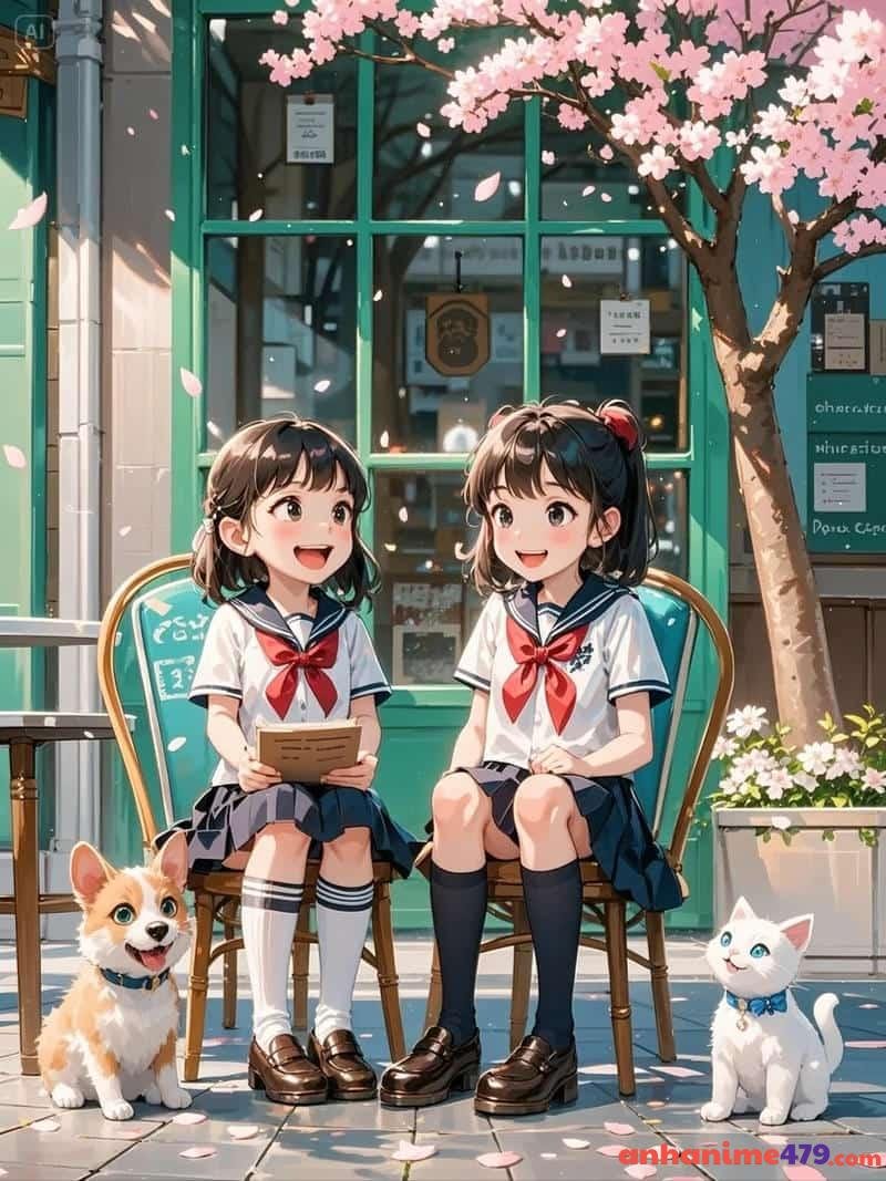 ảnh đôi bạn thân nữ anime cute