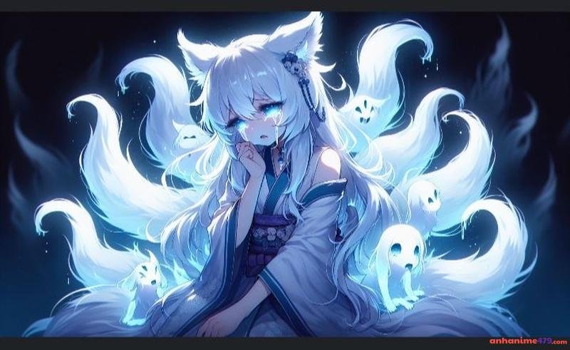 ảnh hồ ly anime 9 đuôi buồn