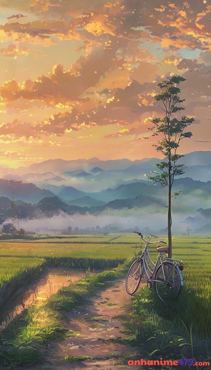 ảnh hoàng hôn anime rực rỡ