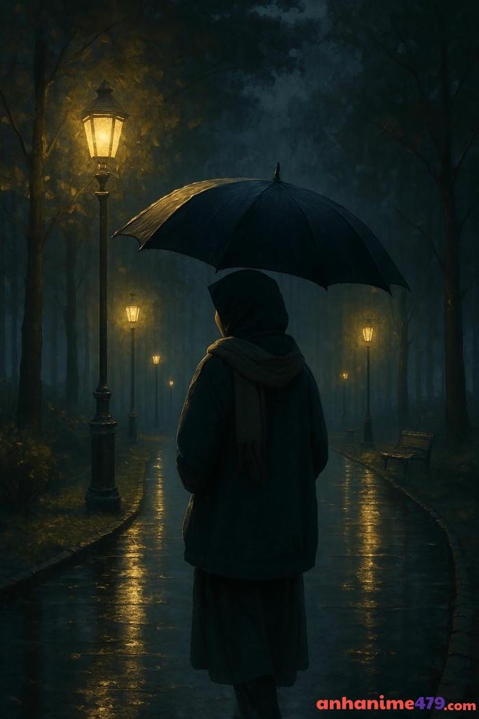 ảnh mưa buồn anime cô