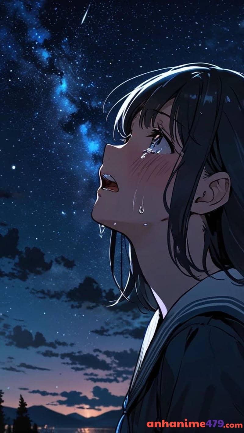 ảnh nền anime nữ buồn