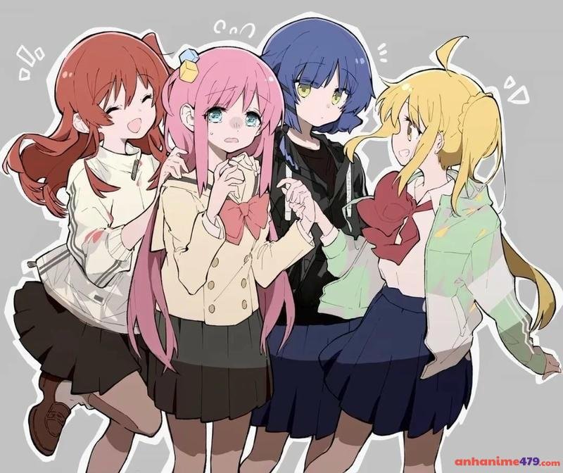 ảnh nhóm anime tóc đủ màu