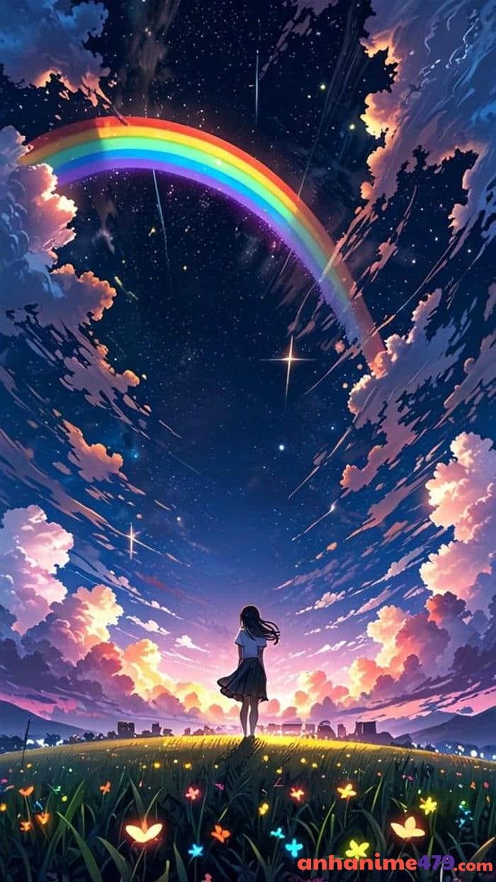 anime bầu trời đầy sao lung linh