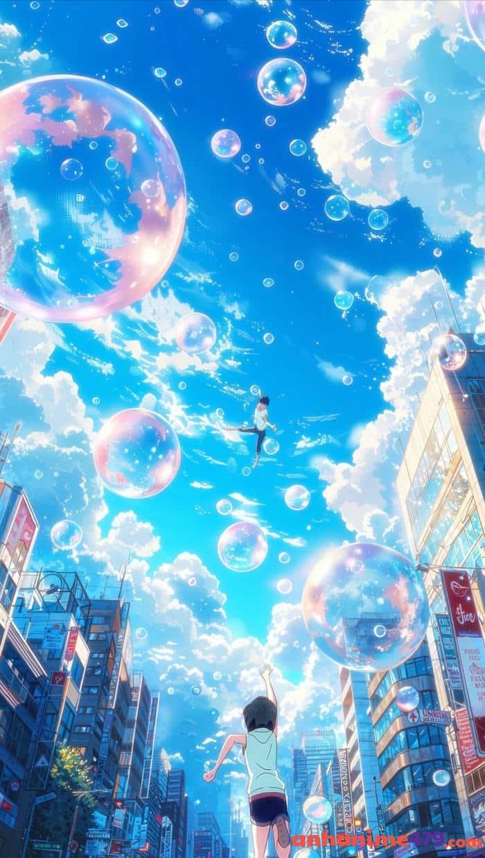 anime bầu trời mưa