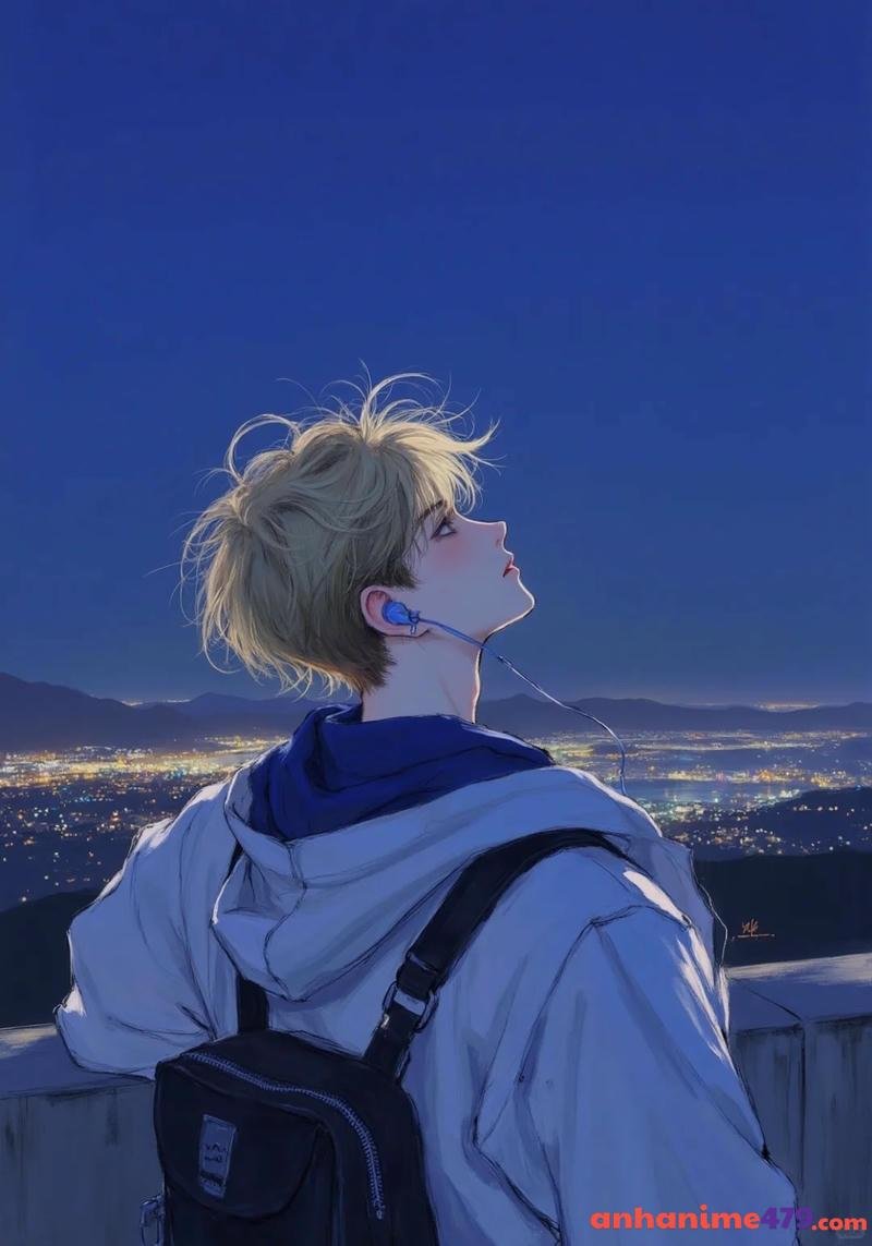 anime boy nhìn xa xăm