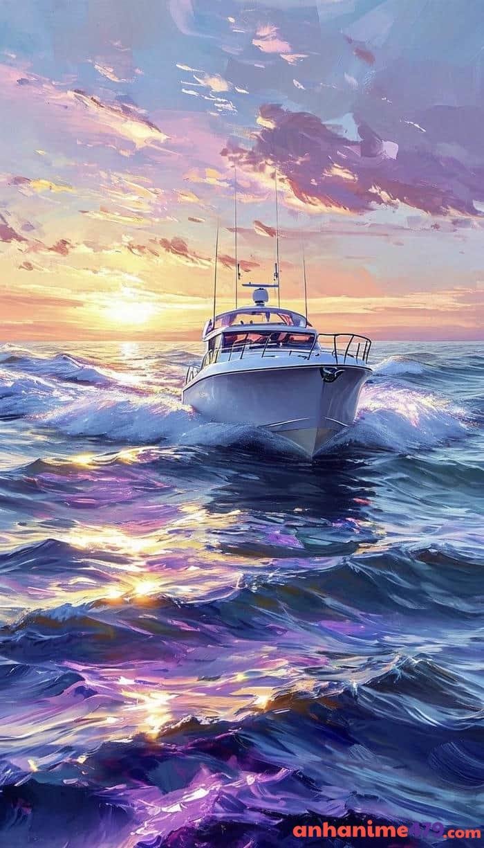 anime cảnh biển rực rỡ nắng