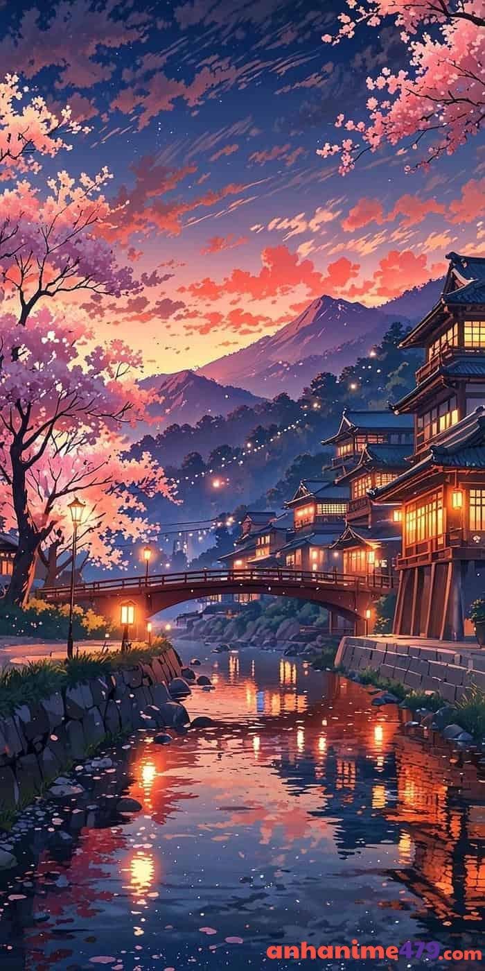 anime cánh hoa đào bay