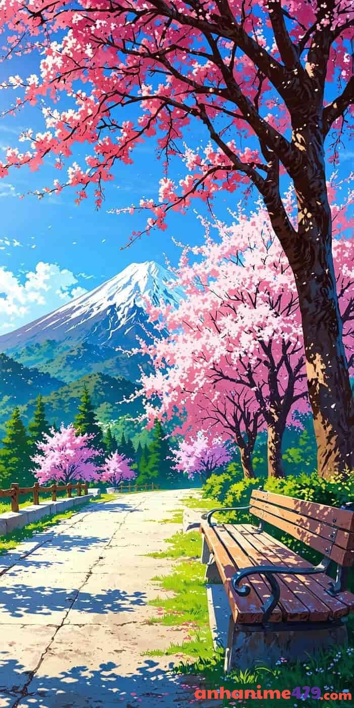 anime cánh hoa đào rụng