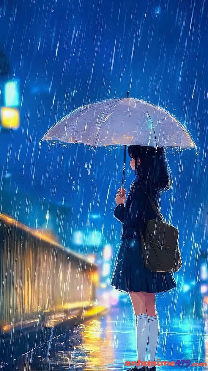 anime cảnh mưa lất phất