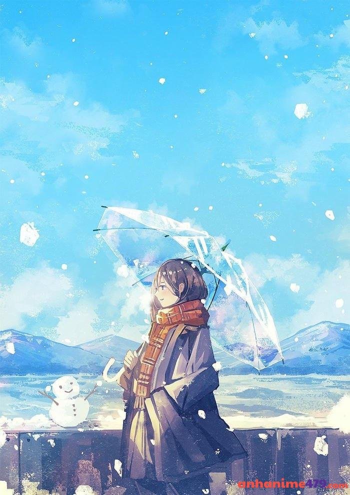 anime cảnh vật tuyết phủ