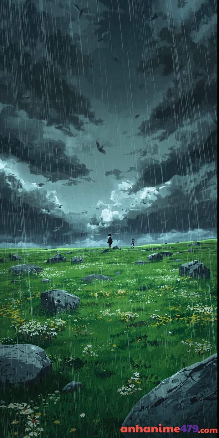 anime cô đơn dưới mưa