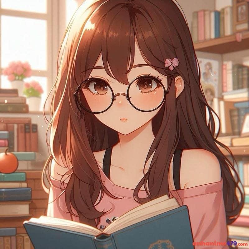 anime đeo kính ảnh xinh