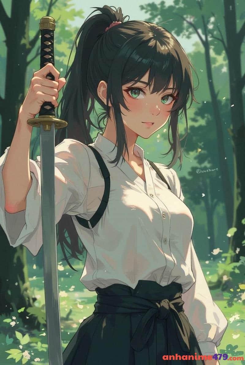 anime gái cầm kiếm cute