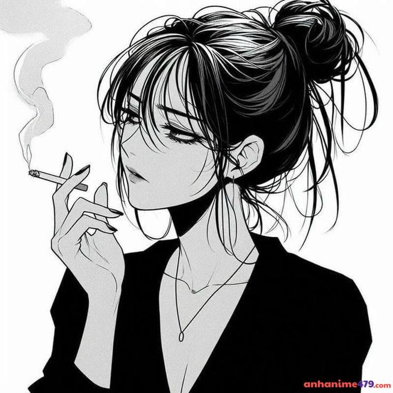 anime girl lạnh lùng cá tính tranh