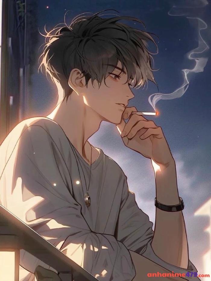 anime hút thuốc đẹp buồn