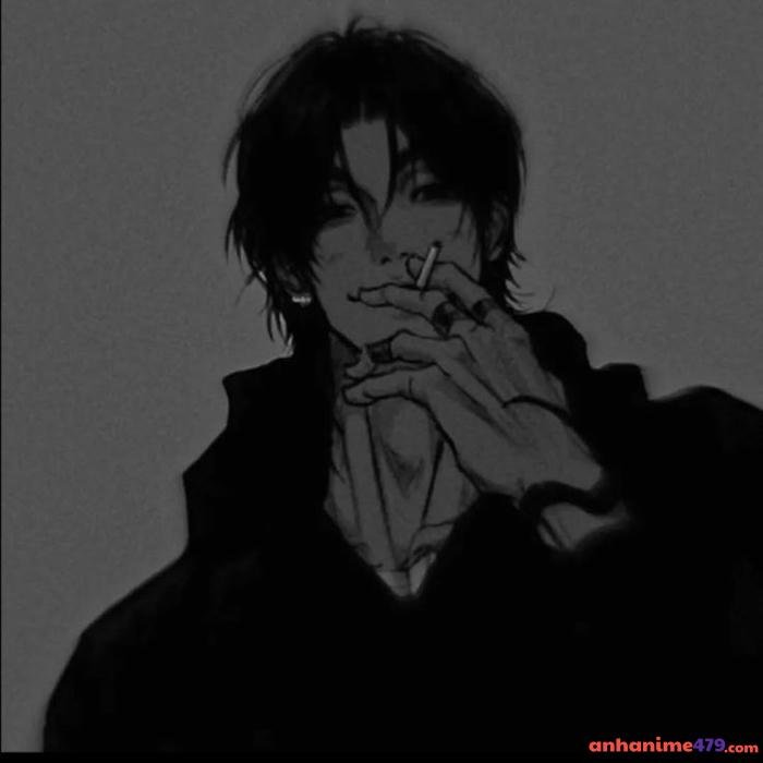 anime hút thuốc phong cách