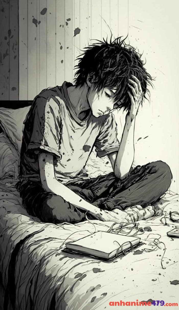 anime nam buồn đau xót