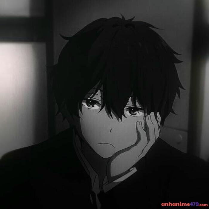 anime nam buồn ngồi