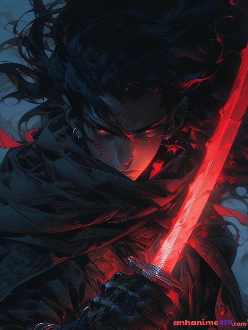 anime nam cầm kiếm đỏ