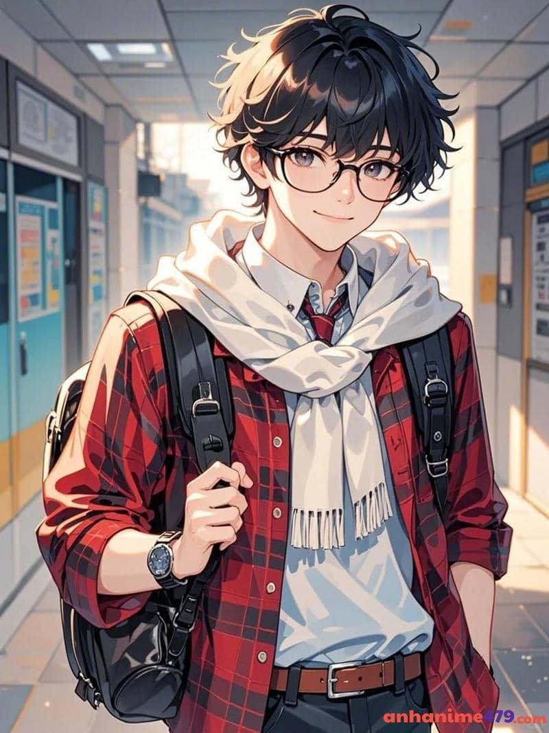 anime nam học sinh tóc đen