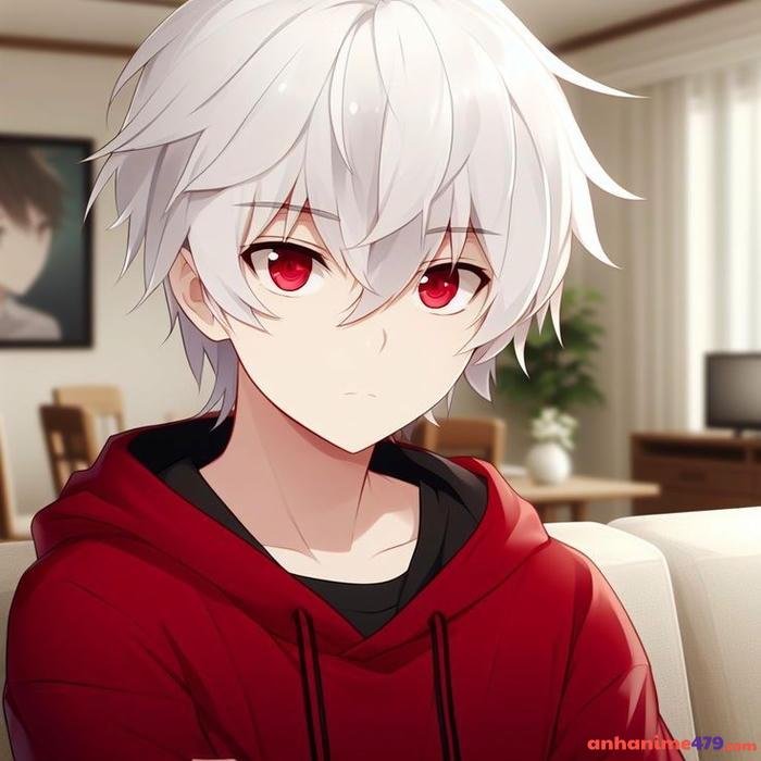 anime nam tóc trắng học sinh
