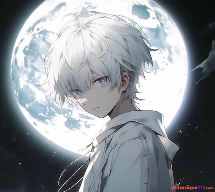 anime nam tóc trắng mạnh mẽ quá