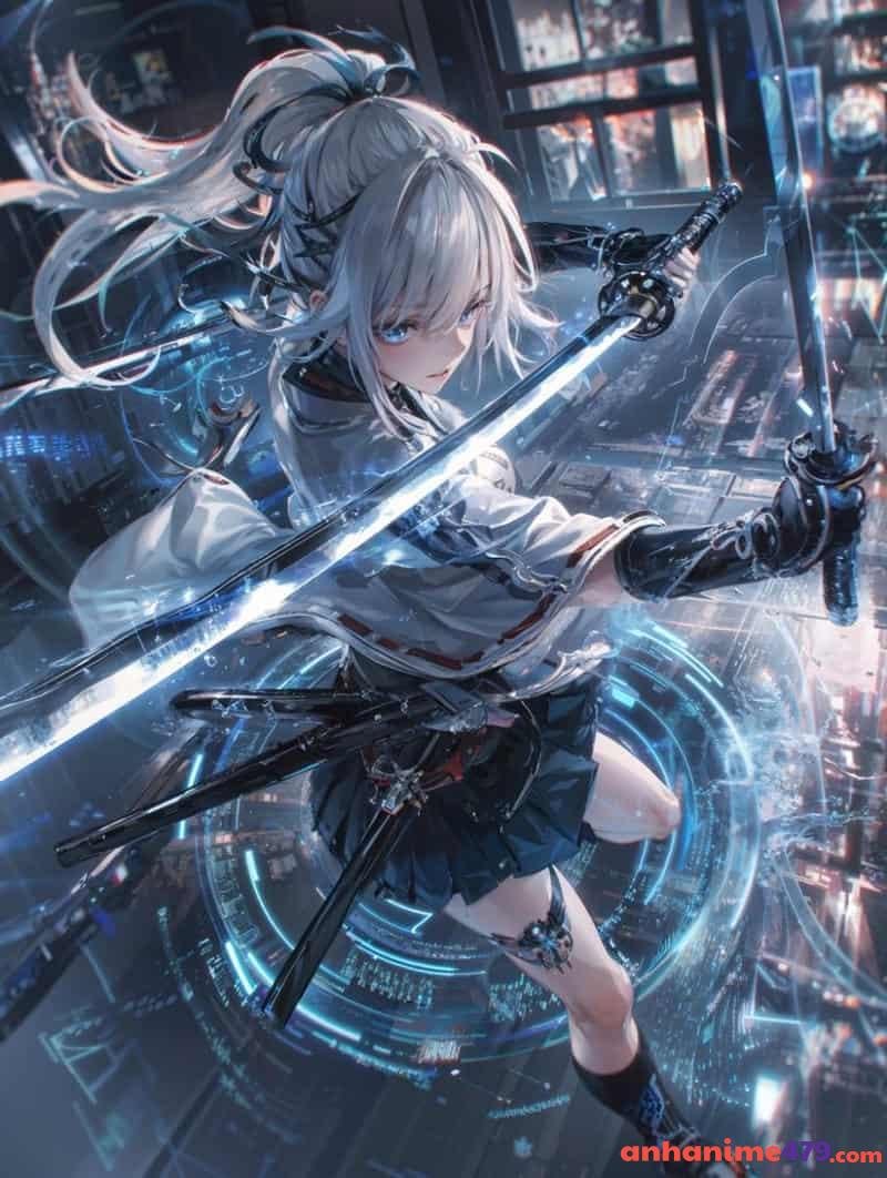 anime ngầu cầm kiếm xinh