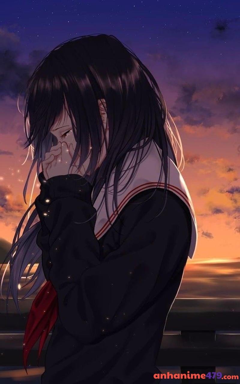 anime nữ buồn rầu nền