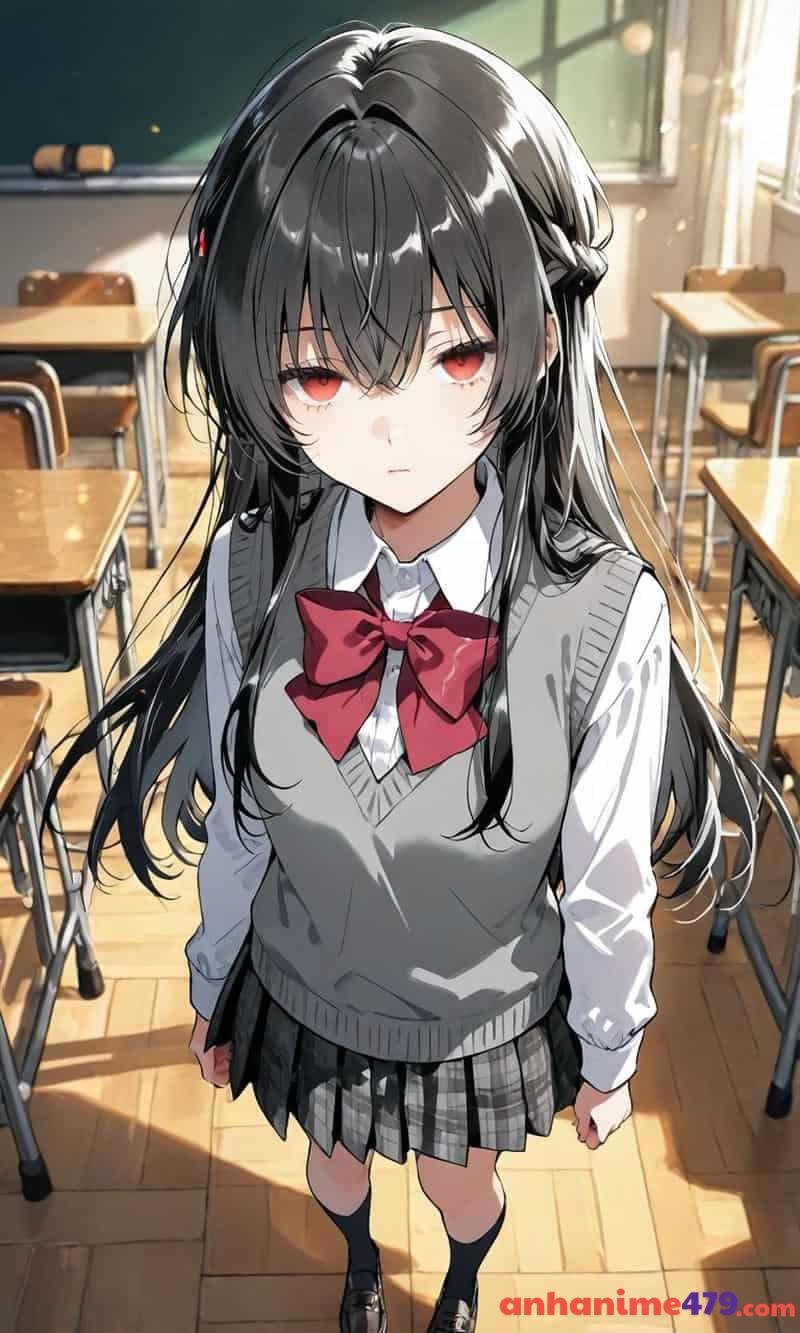 anime nữ học sinh đi học