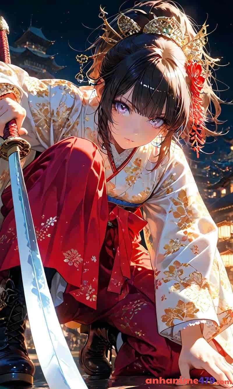 anime nữ ngầu cầm kiếm