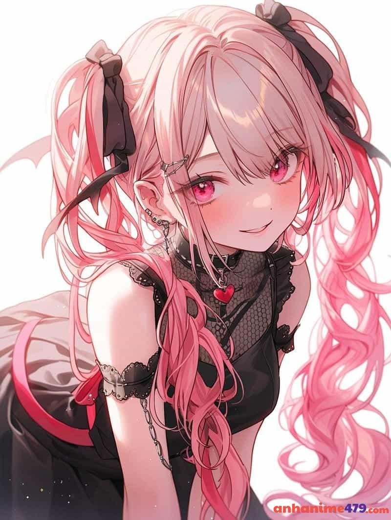 anime nữ tóc hồng ảnh nền